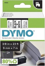 Original  Dymo D1 Label Tape 40913 / 41913, 9mm x 7m Black on White, S0720680