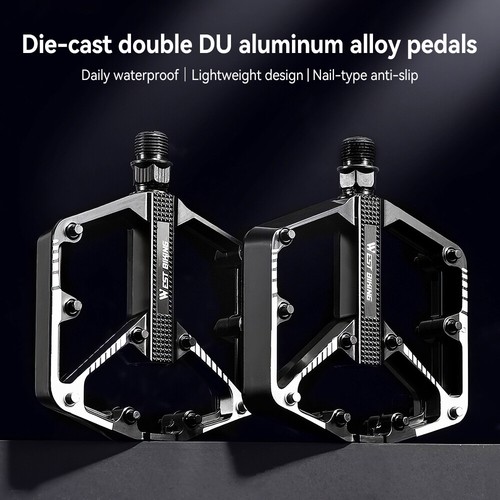 9/16 in Premium Bike Pedals MTB Mountain Road Bike Flat Pedal w/ Sealed Bearings - Picture 3 of 13