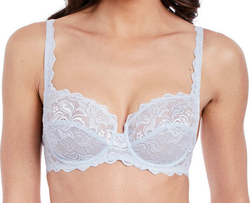 Wacoal Eglantine Silver Grey underwired lace bra 32C Sheer no padding pretty - 第 1/2 張圖片