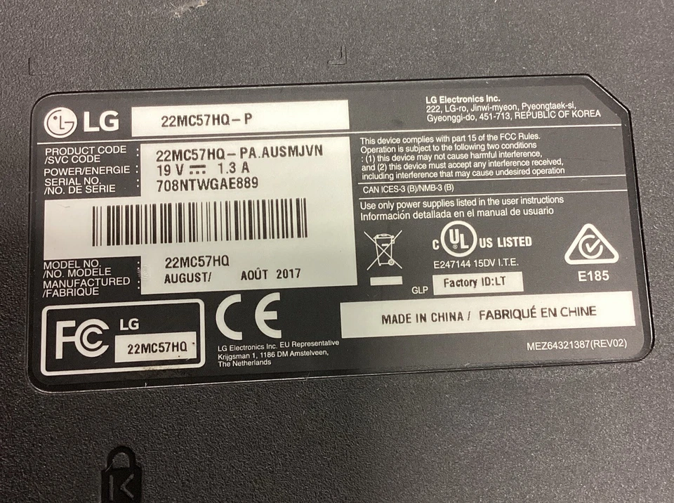 LG 22MC57HQ-P 22" IPS Monitor***NO POWER CORD F97 - Image 4 of 4