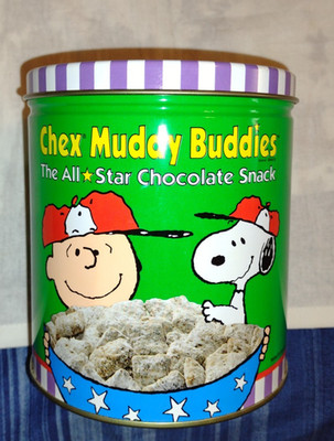 1992 CHEX CHARLIE BROWN MUDDY BUDDIES PEANUTS CANISTER WITH LID