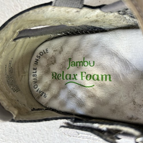 Jambu Horizon Relax Foam Shoes Womens 9M Gray Silver Leather T-strap Comfort - Picture 10 of 11