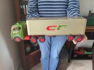 Vintage SSS SHIOJI Tin Litho Consolidated Freight Truck Japan 1960s (NICE!)
