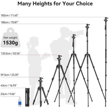 Professional Camera Tripod, 71" Height, 33lb Weight Limit