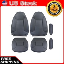 For 1992-1996 Ford Bronco Xlt Driver Passenger Side Leather Seat Cover Gray