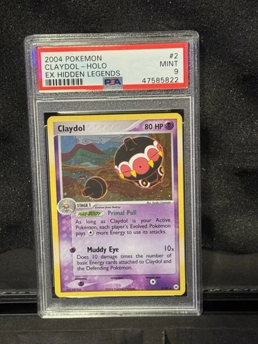 Claydol Holo 2/101 EX Hidden Legends PSA 9 Mint Pokemon Card Swirl