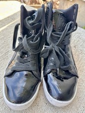 Pastry Women  s High Top Sneakers Black Patent Leather w/White Sole 7.5 Med