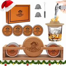 Cocktail Smoker Kit Whiskey Bourbon kit Old Fashioned for Men with Stand Torch