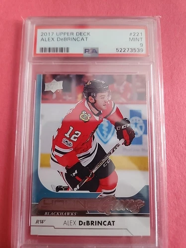 2017-18 UD Series 1 Alex Debrincat Young Guns PSA 9 Mint (17-18)# 221 Blackhawks