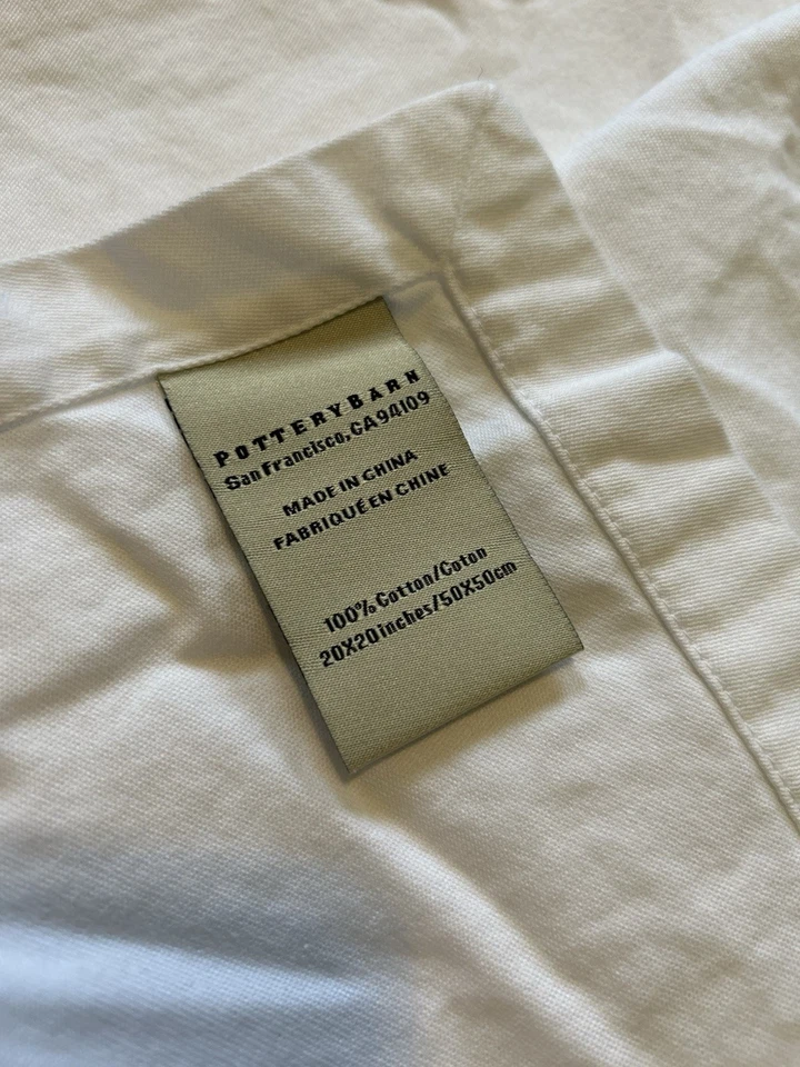 Pottery Barn Cotton Cloth Napkins Set Of 6 Six White 20”X20” - Image 2 of 3