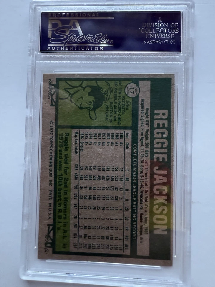 Reggie Jackson 1977 Burger King #17 PSA 8 casi nuevo - MT Yankees Foto 2 de 2