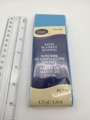 Wrights Satin Blanket Binding   Blue   Soft Satin Edge Trim for Blankets & Sewi