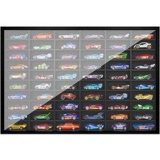 Wooden Wall Mount Display Case for Hot Wheels with Dust Resistant Acrylic Doo...