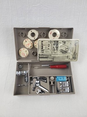 Vintage Wards Signature Zig Zag Sewing Machine Attachments Feet Cams Case