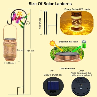 Fly Fans For Outdoor Table Butterfly Solar Lantern With 2-Tier