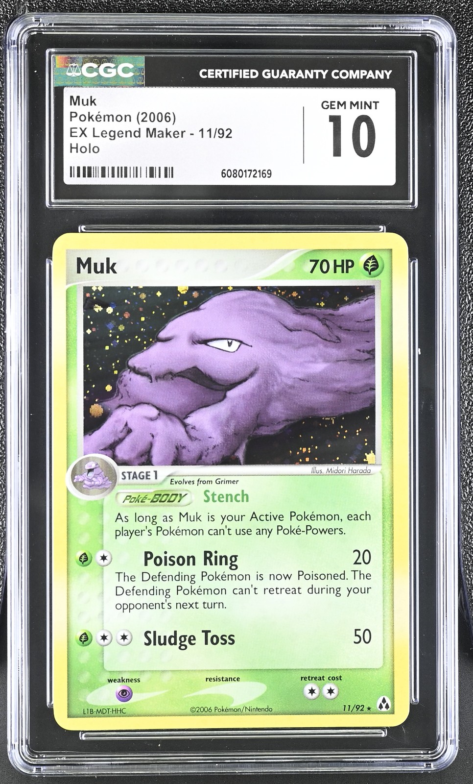 CGC 10 GEM MINT Muk 2006 EX Legend Maker 11/92 Holo Pokemon Card