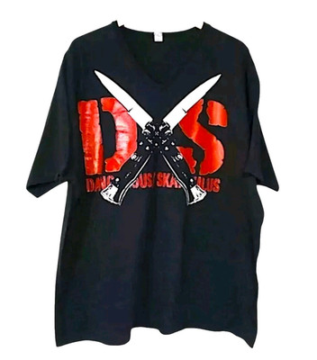 Three 6 Mafia V-Neck Shirt Dangerus Skandulus DJ Paul Juicy J Men's 3XL RARE 