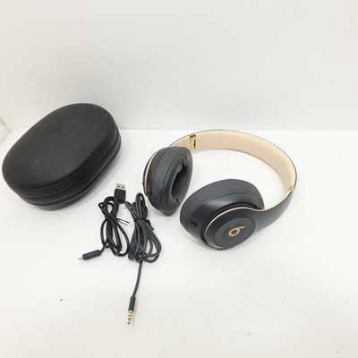 Beats Studio 3 Wireless Over-Ear Headphones A1914 Black Gold w/ Case Cords