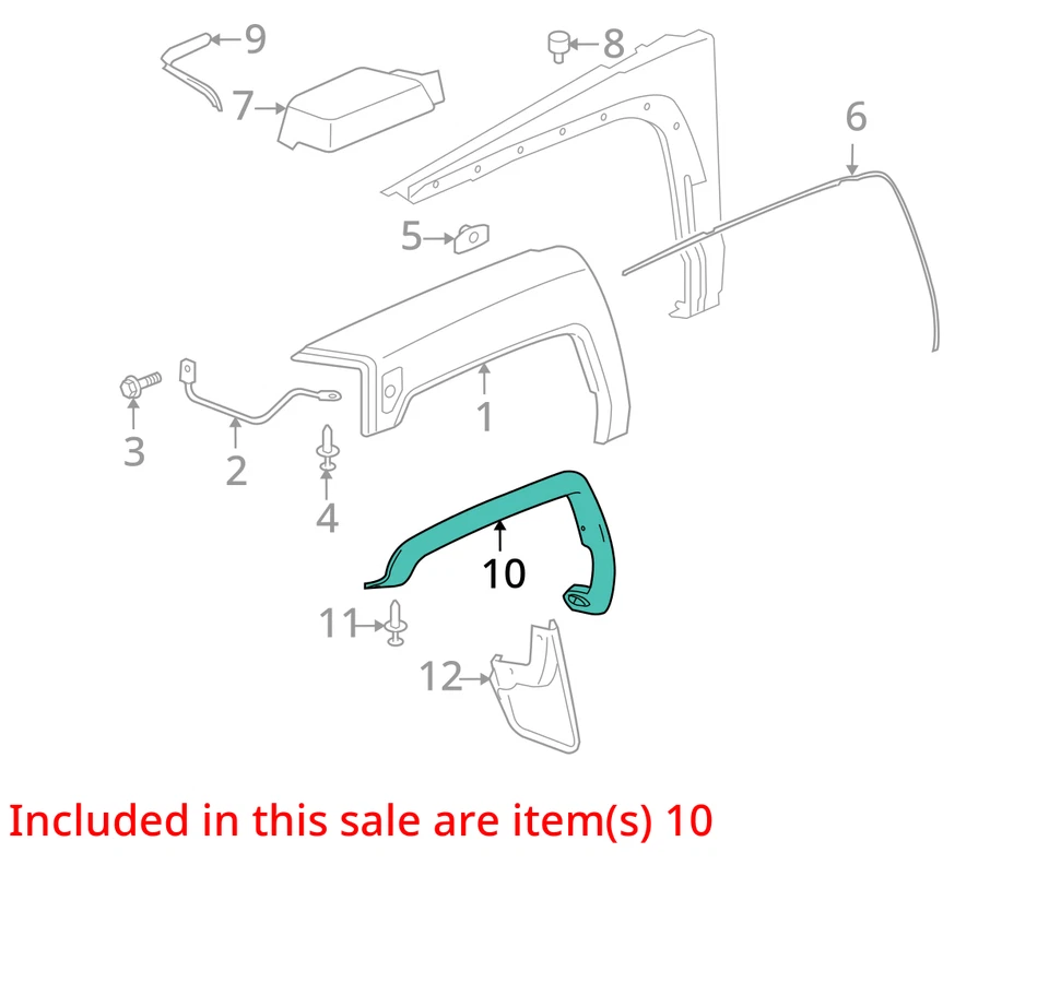 ПОДХОДИТ ДЛЯ 2007-2010 HUMMER H3 МОЛДИНГ F/FDR WHL OPG 15822885 - НОВЫЙ OEM 15822885 - Изображение 3 из 4