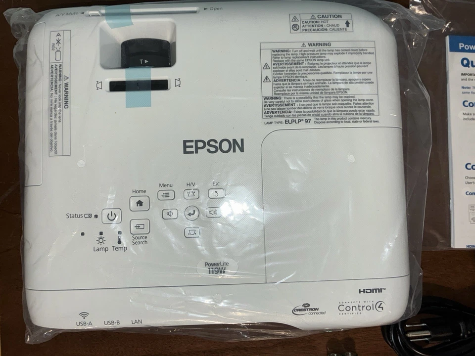 Epson PowerLite 119W H985A Projector NEW IN BOX - Image 2 of 4
