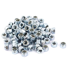 3/16"-24 Zinc Plated Self-Locking Nylon Insert Hex Lock Nut 100Pcs