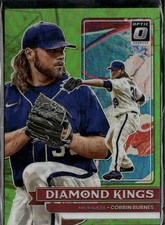 2022 Donruss Optic #21 Corbin Burnes Lime Green Prizm