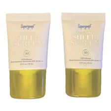 Supergoop Mineral Sheer Screen SPF 30 Travel Size 0.5 fl oz 15 ml 2x