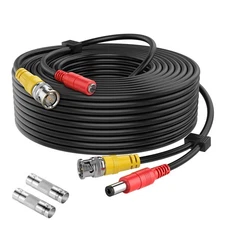 WILDHD 100ft 8MP/4K BNC Security Camera Cable – Video & Power, Black