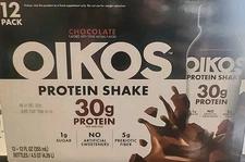 Oikos Protein Shake, Shelf Stable, Chocolate, 30g Protein, 12 fl oz, 12 Count​