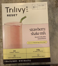 NEW Trilivy STRAWBERRY Shake Optavia 7 Packets Mix 6/27 NIB FREE SHIP