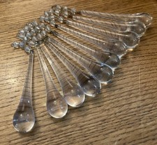 10 x Vintage Murano Long Tear Drop Chandelier Drops-Repairs-Craft-Xmas