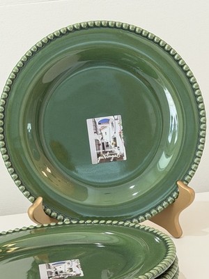 Portugal Green Beaded Salad-Dessert Plate Set Of 4 NEW W Tags