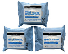 3  Neutrogena Fragrance-Free Makeup Remover Ultra-Soft Cleansing Wipes 25ct Each
