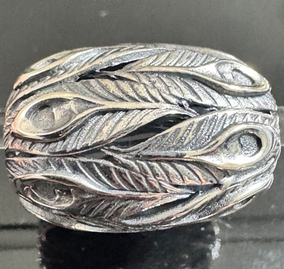 Elfenbeads oder Trollbeads? Sterling Silber Kern Pfauenfeder Fass