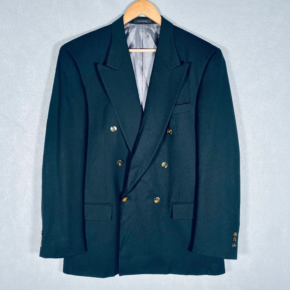 Blazer Givenchy de Colección para Hombres 42R Chaqueta de Lana Negra Doble Pecho Foto 3 de 4