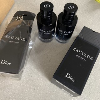 2 DIOR Sauvage 100ml Empty Fragrance Aftershave Bottles with boxes