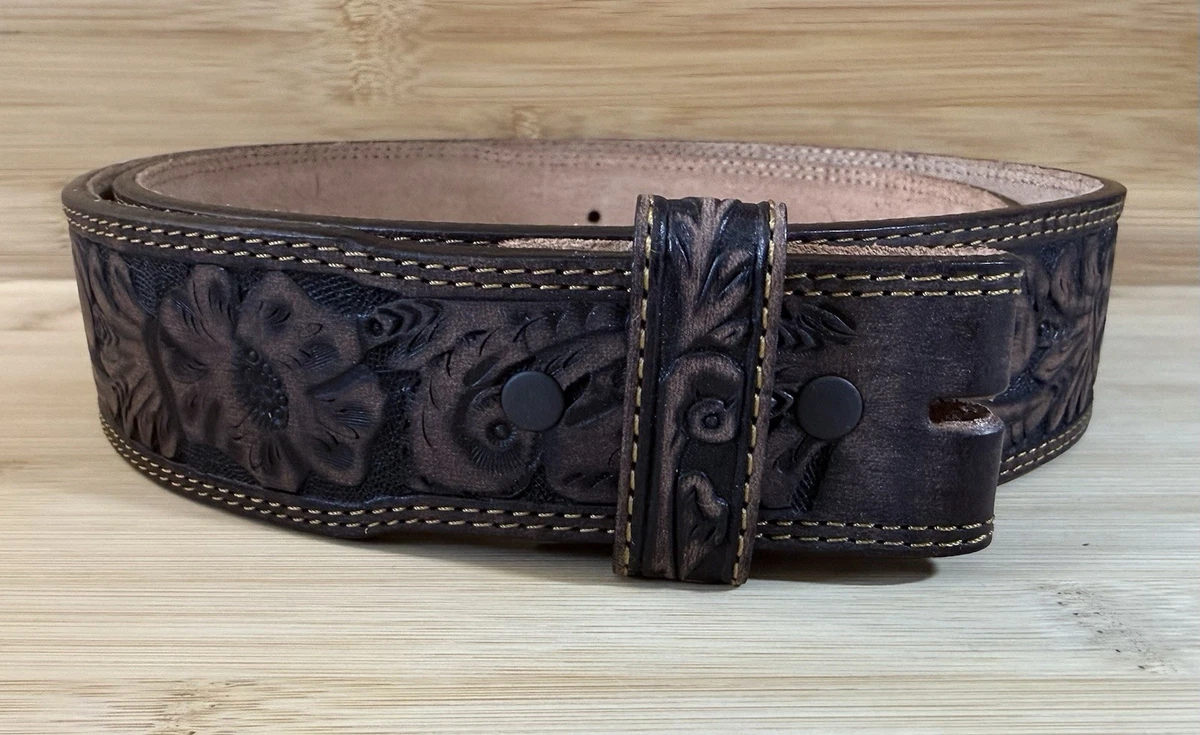Justin top grain cowhide leather belt size 33 Dark Brown Embossed Leather Justin Boots Brown 34 Size Belts for Women for sale | eBay main image 4