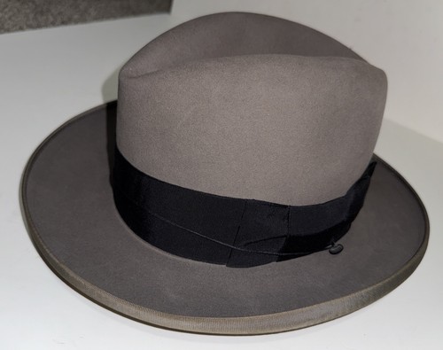 Cappello Fedora Vintage anni 40 Adam Executive Homburg Uomo 6 7/8 Avenue Grigio