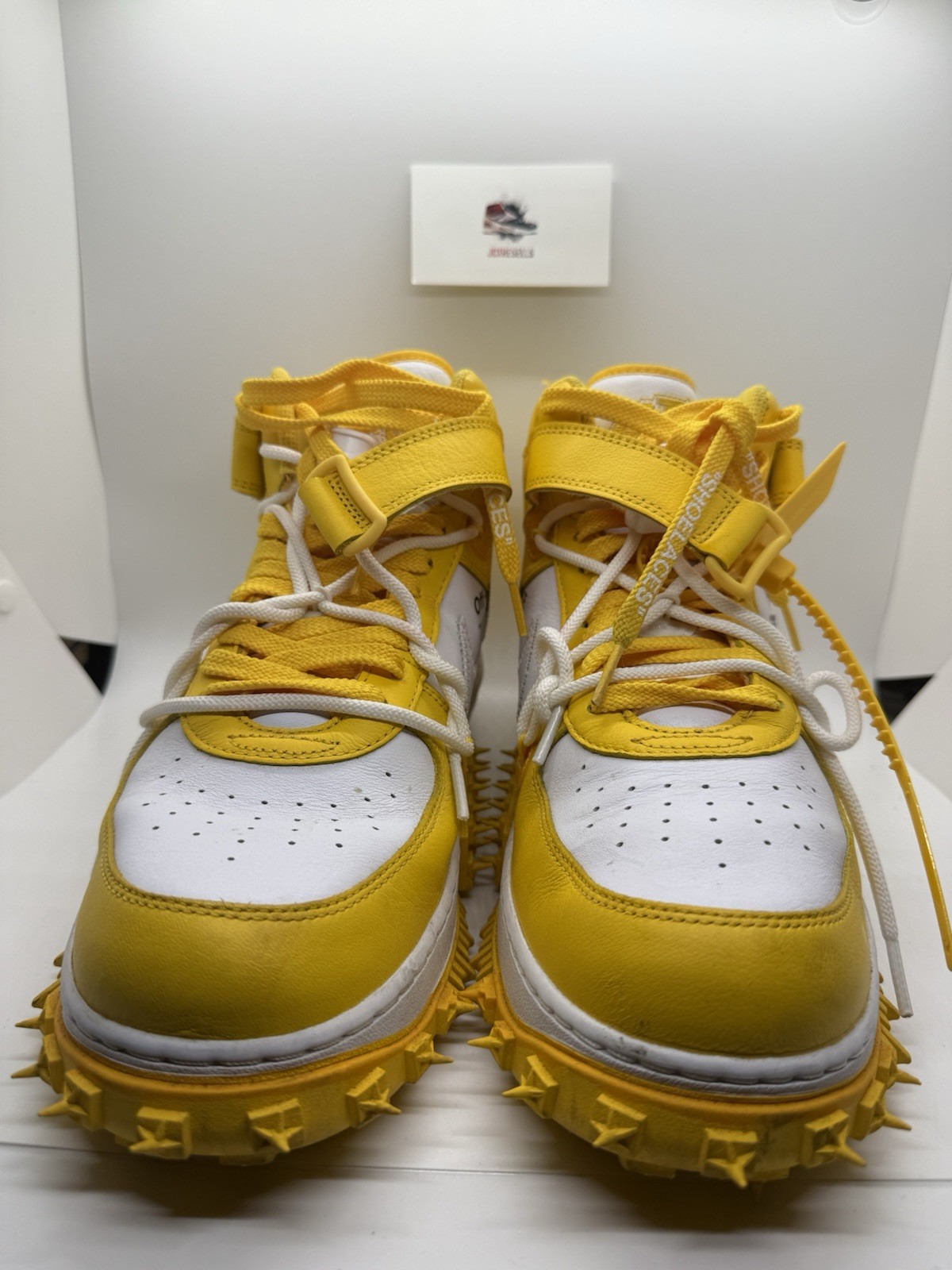 OFF WHITE X NIKE Taglia 11 Nike Off White x Air Force 1 SP Pelle Mid Varsity Maize