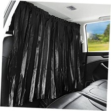 Car Curtains - Divider Privacy Window Sun Black Faux Silk Louvered  Divider 1PC