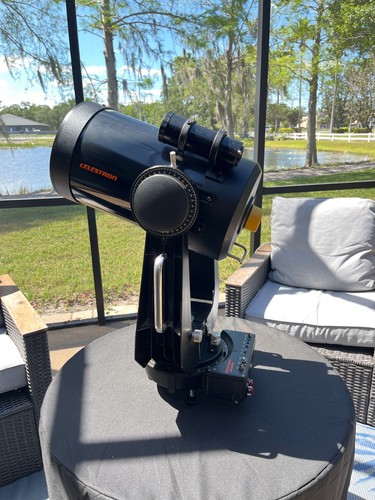Celestron C8 Schmidt Cassegrain Telescope Fork Mount Drive Base + Case -Untested