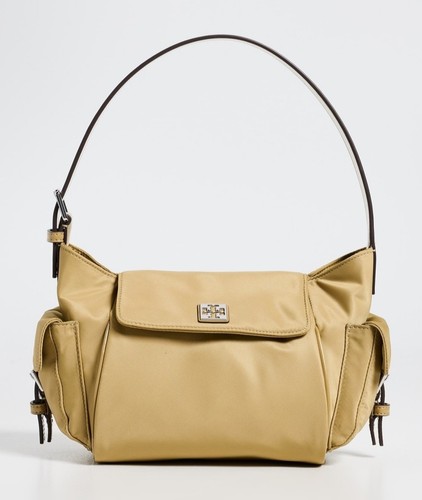 Tory Burch Virginia Pocket Nylon Shoulder Bag ~NWT~ Wheat