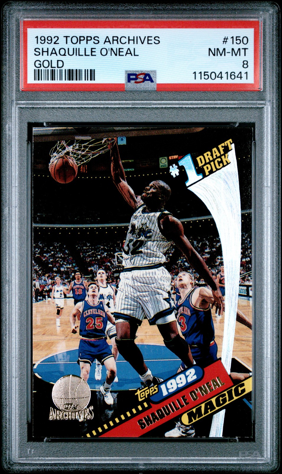 1992 TOPPS ARCHIVES GOLD #150 SHAQUILLE O'NEAL PSA 8