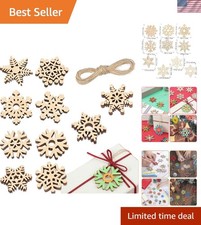 50pcs DIY Wooden Snowflakes Unfinished Wood Ornaments Cutouts Christmas Wood ...