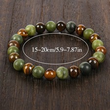 Tiger Eye Stone Bracelet 1PC Stretchable Unisex Attracts Wealth Prosperity