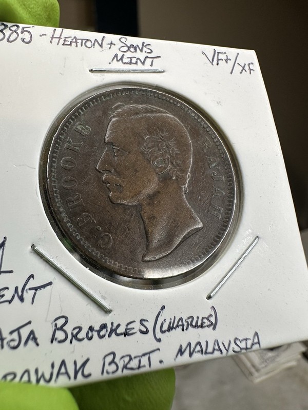 1885 Sarawak Brit. Malaysia, 1 Cent Raja C. Brookes, Scarce Better Details