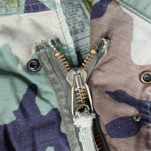 Vintage Military Jacket Mens Medium Woodland Camo Cold Weather US M65 Field Coat - Picture 4 of 15