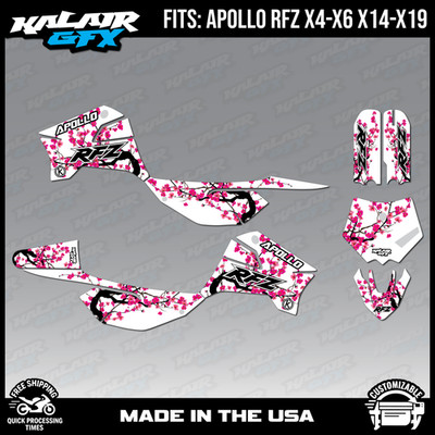 Graphics Kit for Apollo RFZ X4 X5 X6, X14 to X19 All years Stim - WHITE