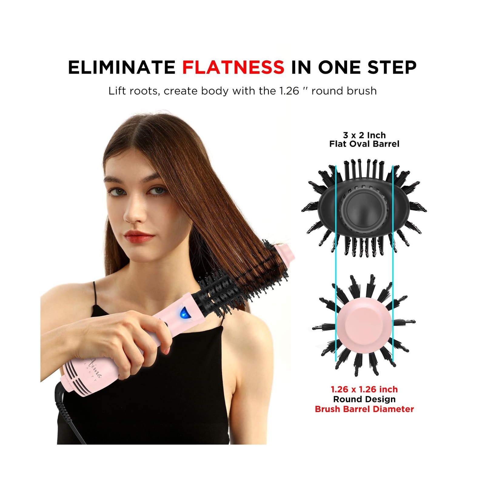 Hair Dryer Brush Blow Dryer Brush in one, Aima Beauty 1.25'' Round Brush Blow...