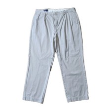 Vintage Polo Ralph Lauren Andrew Pant 40x32 Pleated Front Ivory Casual Pants 90s